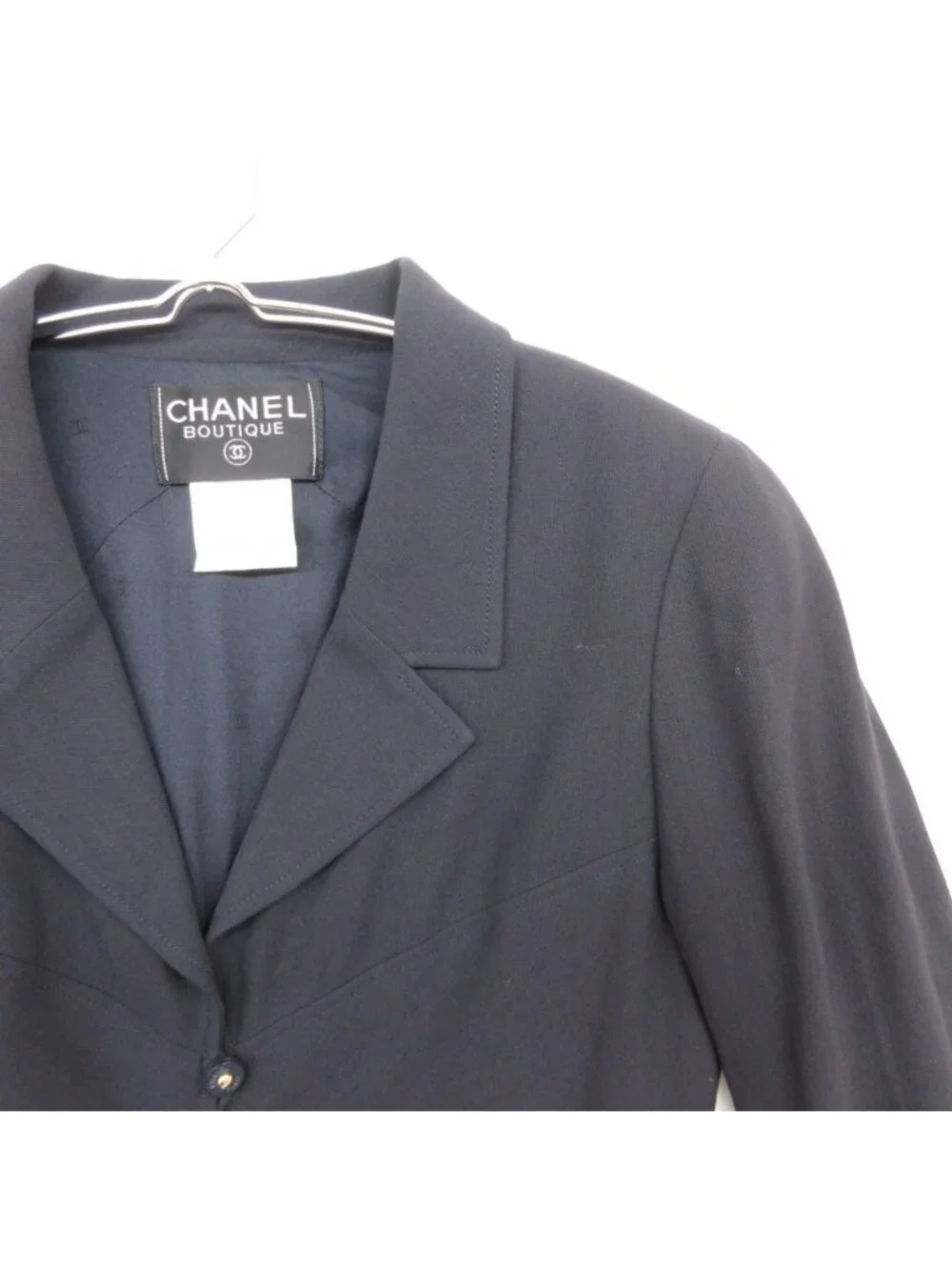 Chanel Tailored Jacket Blazer Various Buttons Vintage Black